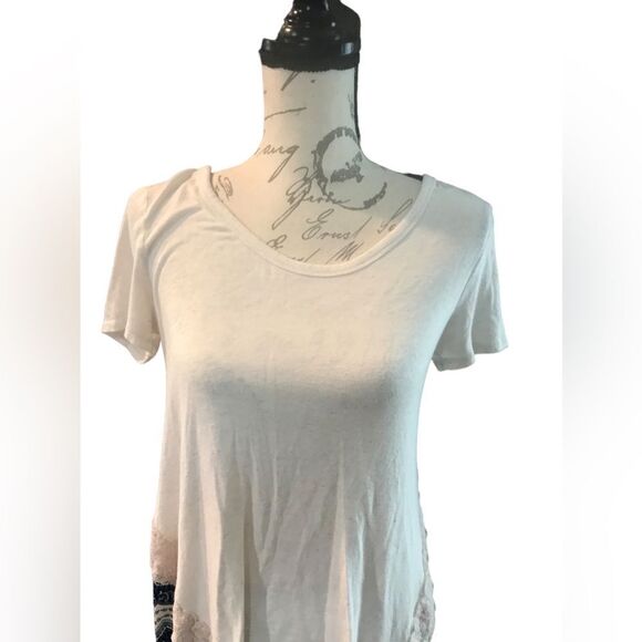 American Dream Medium Cream and Blue Hi Low Top - Picture 2 of 11